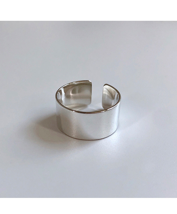 “S925 sterling silver plating” minimalist glossy open ring female ins wind retro twist lock chain index finger ring middle finger ring finger Netflix same models explosion jewelry