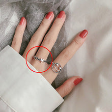 “S925 sterling silver plating” minimalist glossy open ring female ins wind retro twist lock chain index finger ring middle finger ring finger Netflix same models explosion jewelry