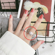 “S925 sterling silver plating” minimalist glossy open ring female ins wind retro twist lock chain index finger ring middle finger ring finger Netflix same models explosion jewelry