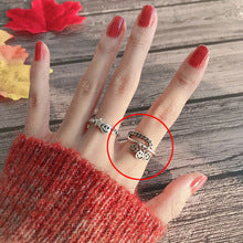 “S925 sterling silver plating” minimalist glossy open ring female ins wind retro twist lock chain index finger ring middle finger ring finger Netflix same models explosion jewelry