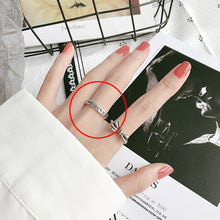 “S925 sterling silver plating” minimalist glossy open ring female ins wind retro twist lock chain index finger ring middle finger ring finger Netflix same models explosion jewelry