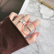 “S925 sterling silver plating” minimalist glossy open ring female ins wind retro twist lock chain index finger ring middle finger ring finger Netflix same models explosion jewelry