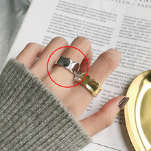 “S925 sterling silver plating” minimalist glossy open ring female ins wind retro twist lock chain index finger ring middle finger ring finger Netflix same models explosion jewelry